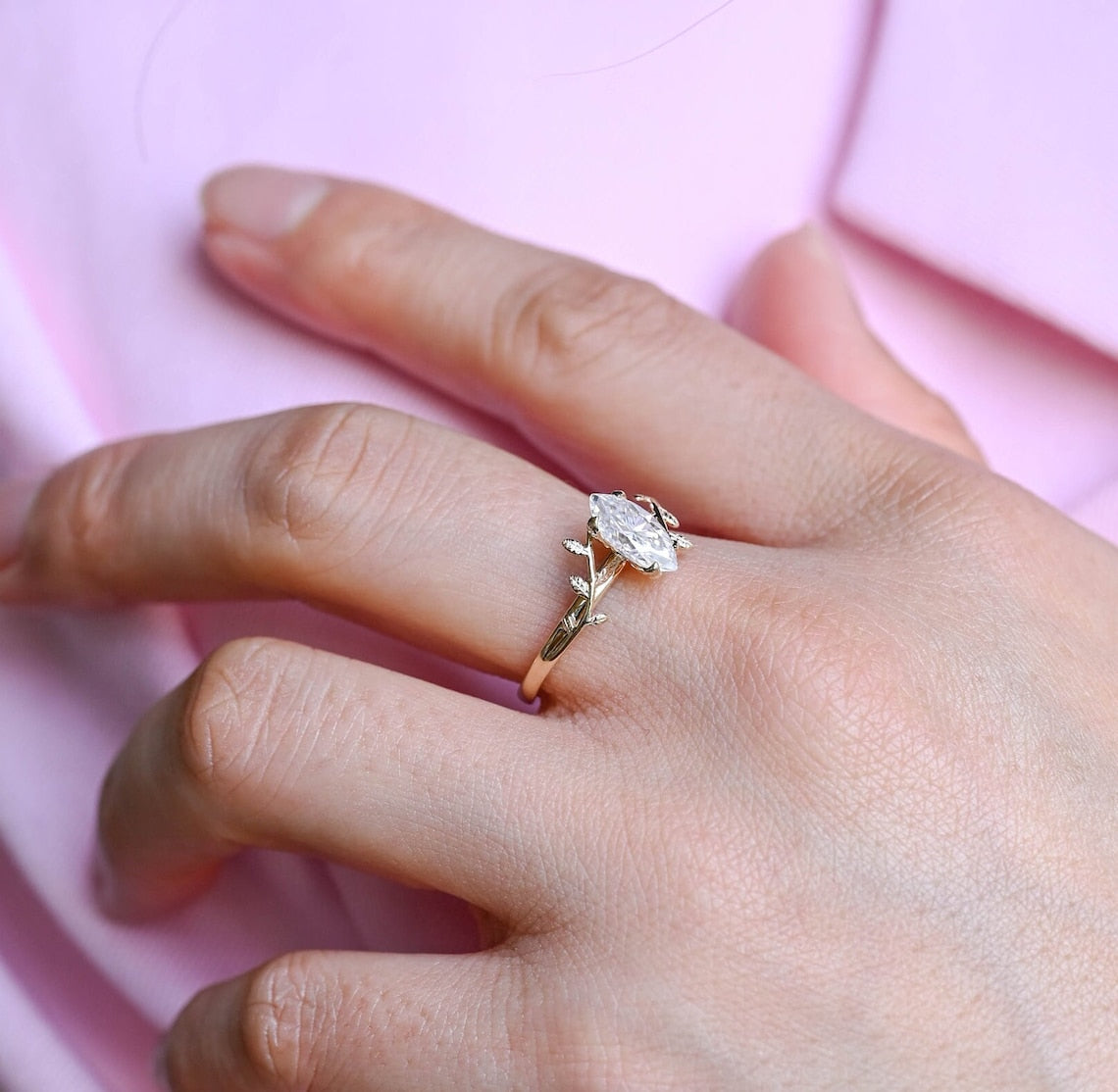 1.0 - 3.0 CT Marquise CVD Diamond Art Deco Engagement Ring