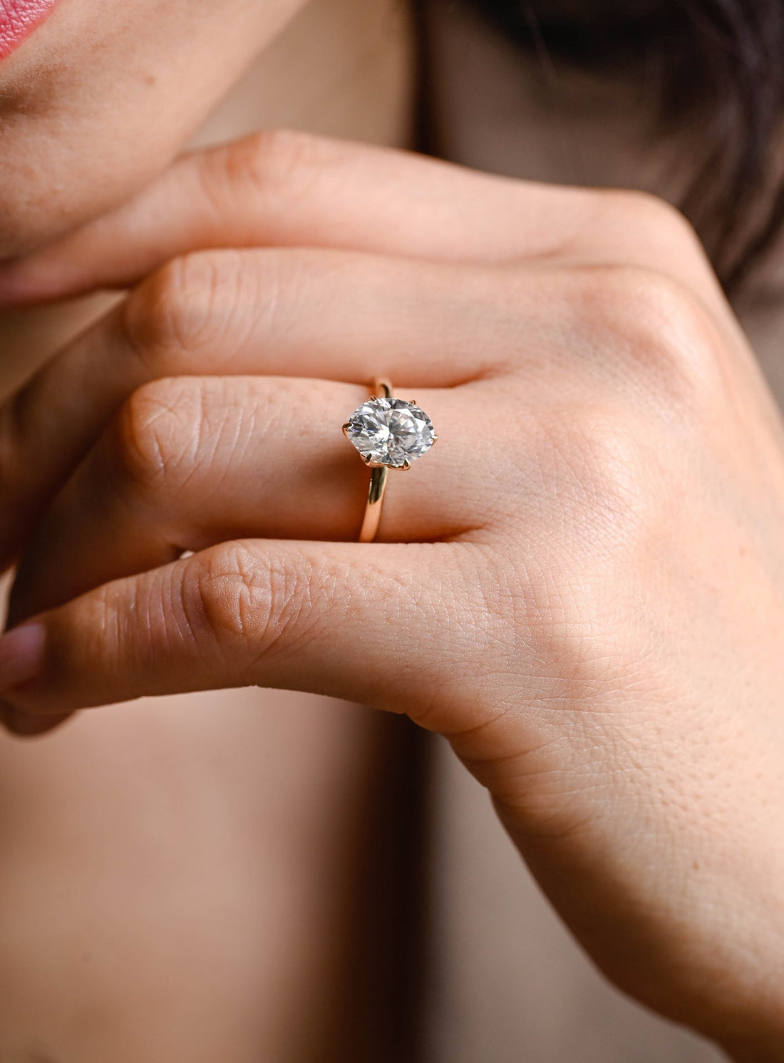 1.0 - 3.0 CT Oval  CVD Diamond  Solitaire Engagement Ring