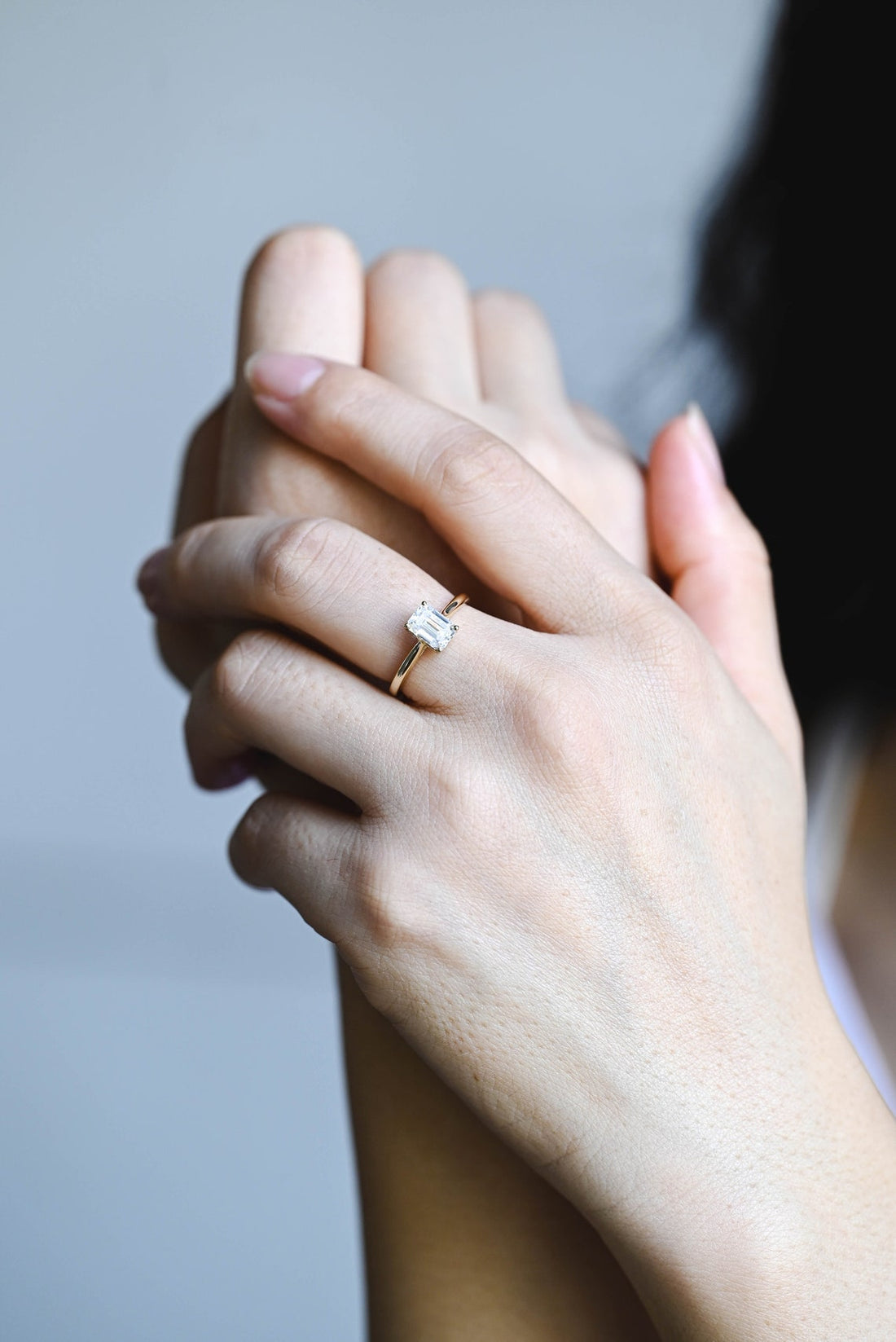 1.0 -3.0 CT Emerald  CVD Diamond  Solitaire Engagement Ring