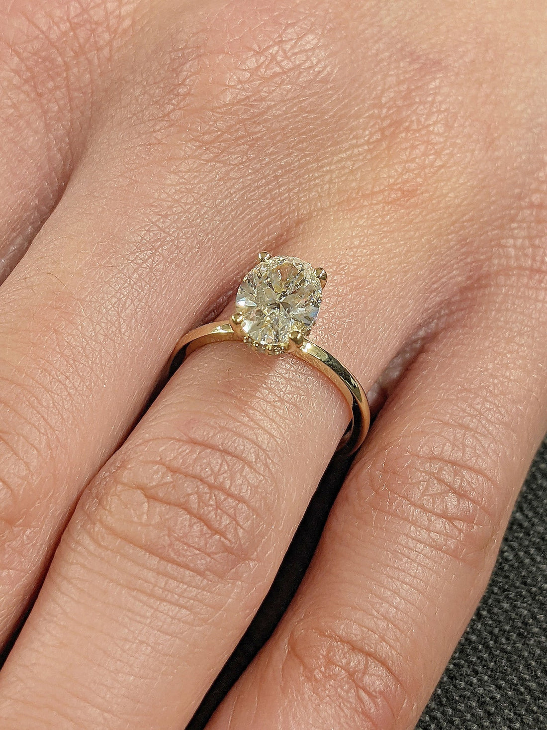 1.50 CT Oval CVD Diamond Solitaire Engagement Ring