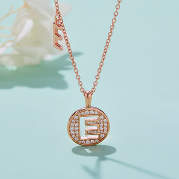 Customized "E" Letter Moissanite Diamond Necklace