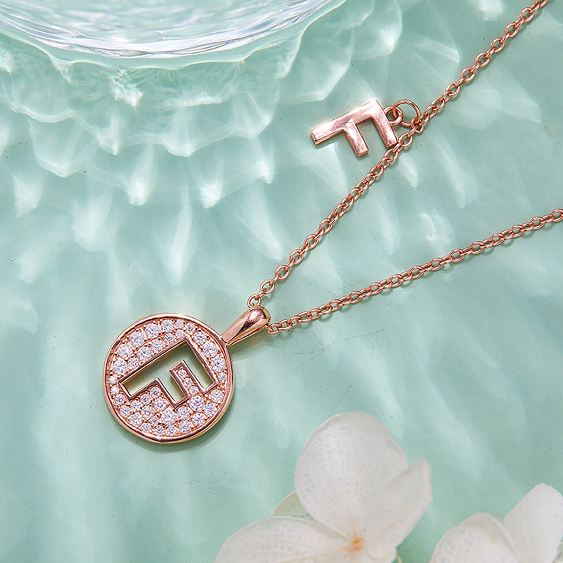 Customized "F" Letter Moissanite Diamond Necklace