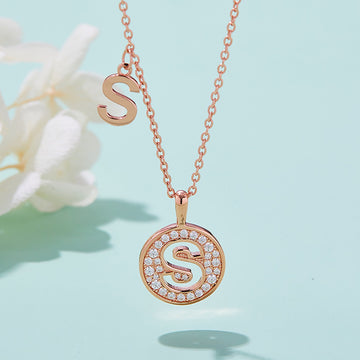 Customized "S" Letter Moissanite Diamond Necklace