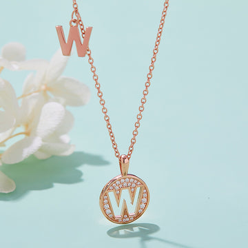 Customized "W" Letter Moissanite Diamond Necklace