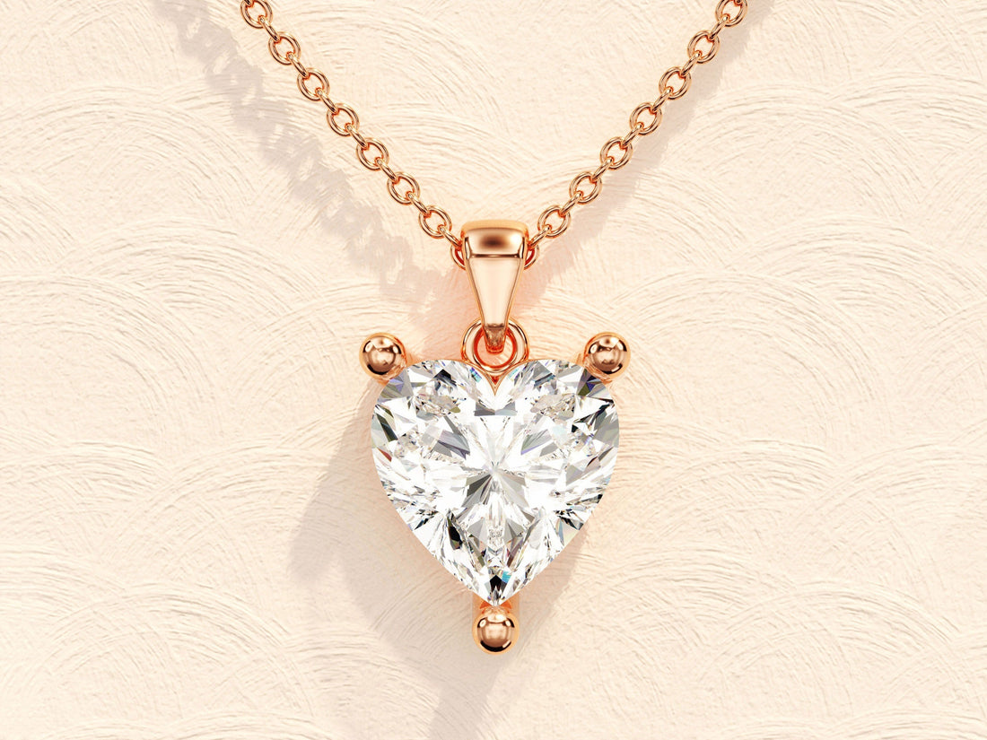 1.0 CT Heart Moissanite Diamond Solitaire Necklace