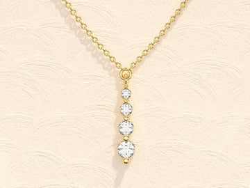 0.11 TCW Round Moissanite Diamond Drop Pendant Necklace