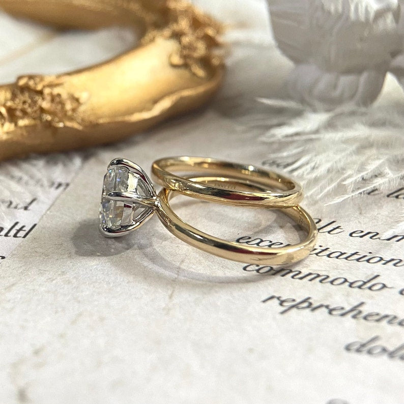 1.0-3.0 CT Round CVD Diamond Solitaire Engagement Ring