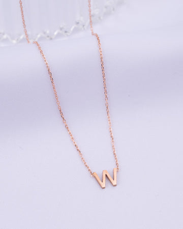 Initial Letter Personalized Necklace 14K Gold Ring for Women