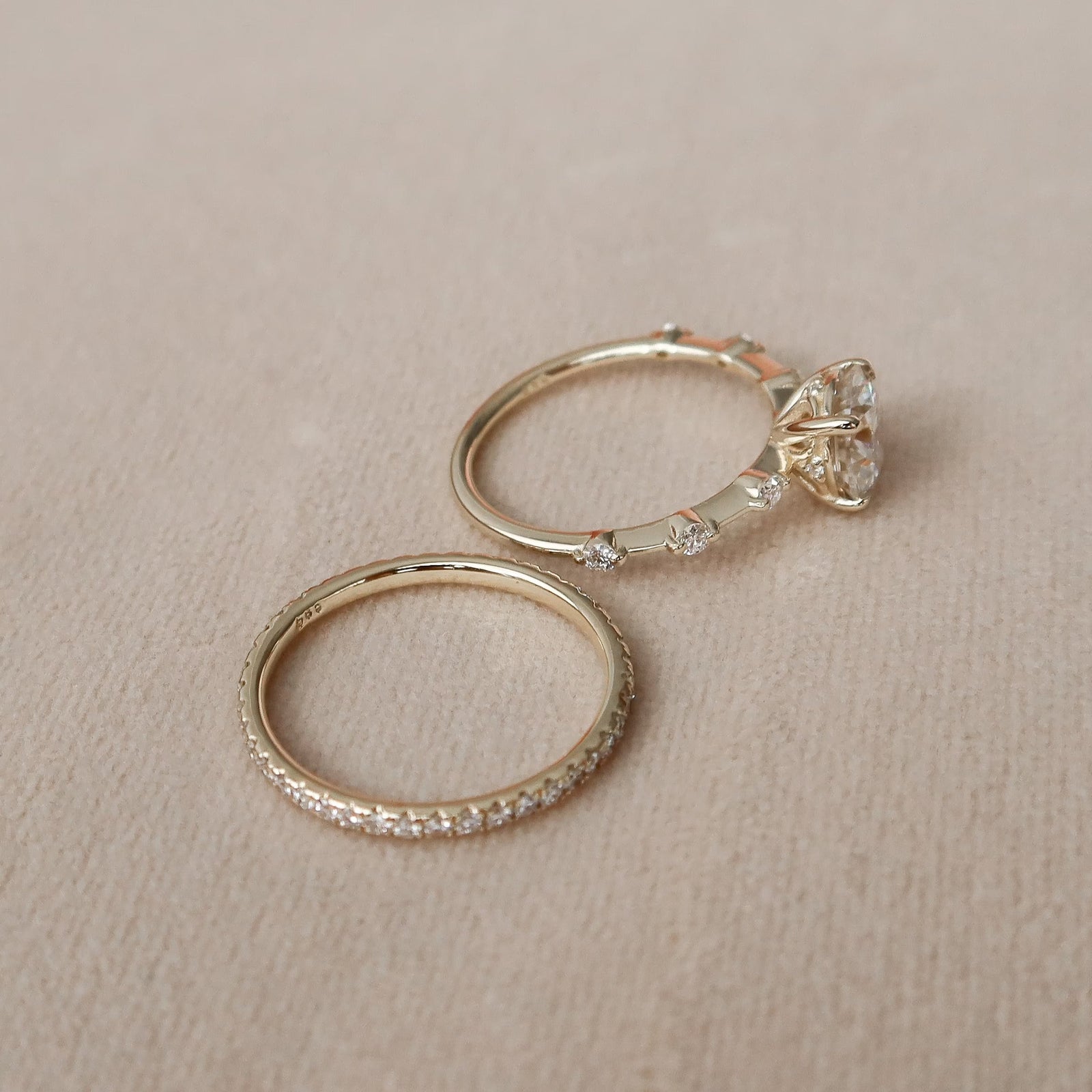 1.50CT Round Brilliant Cut Moissanite Solitaire Bridal Ring Set