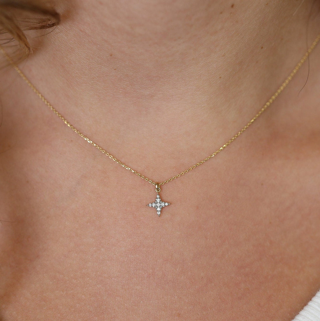 Mini North Star Diamond Necklace Gift for Her