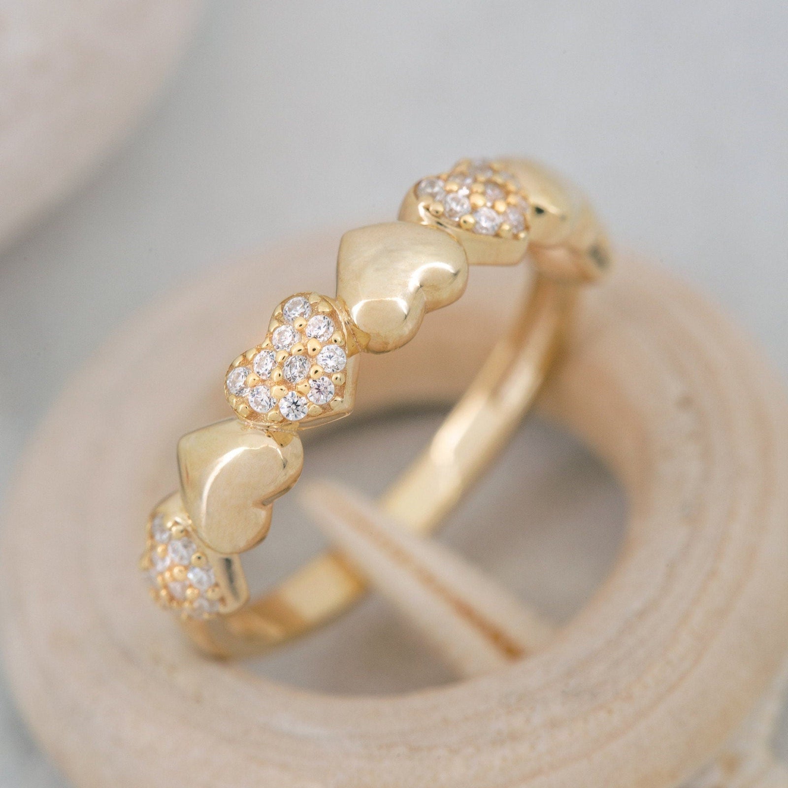 Round Cut Diamond Heart Ring Gift for Her