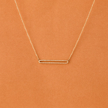 Round Cut Diamond Rectangle Shape Necklace for Her