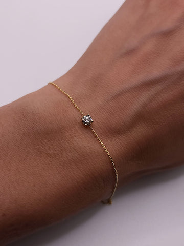 0.2Ct Round Cut Diamond Solitaire Bracelet for Women