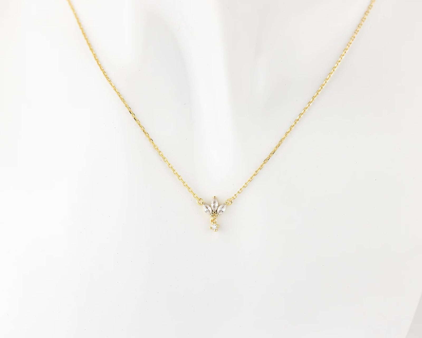 Marquise & Round Cut Diamond Unique Necklace for Her