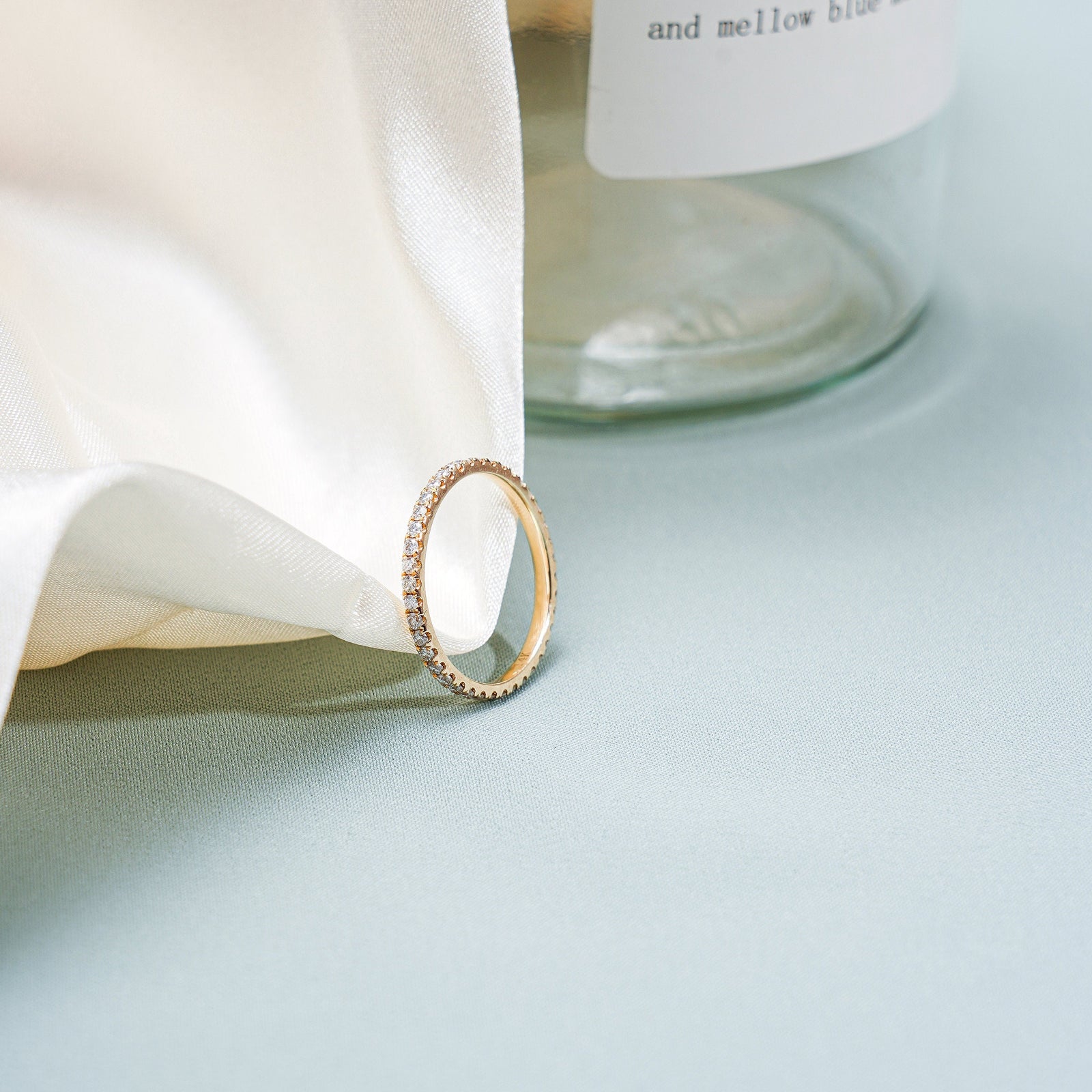 0.25CT Round Cut Full Eternity CVD EF/VVS Diamond Wedding Band For Women