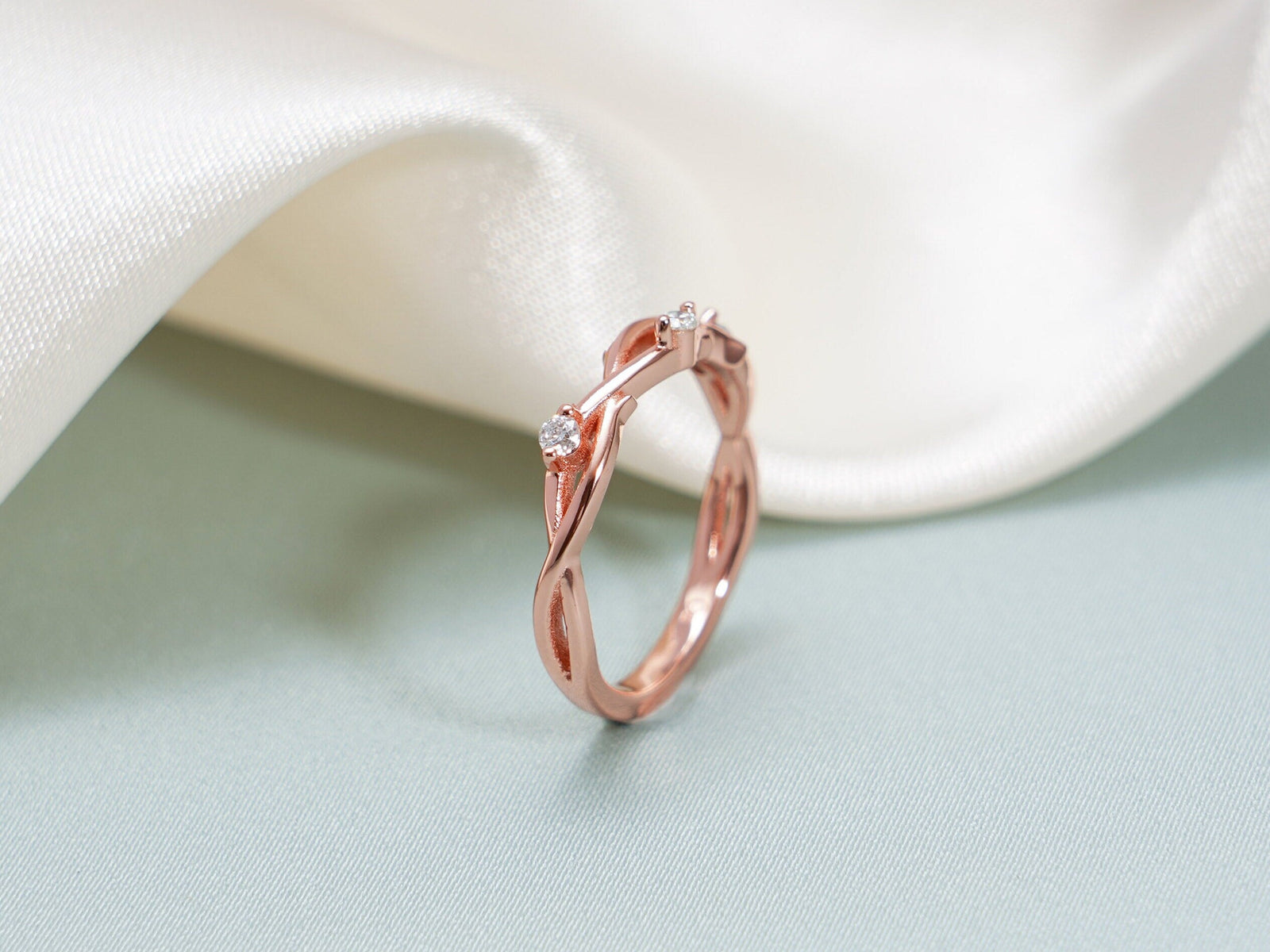 Round Cut Twig CVD EF/VVS Diamond Wedding Band, Anniversary Gift