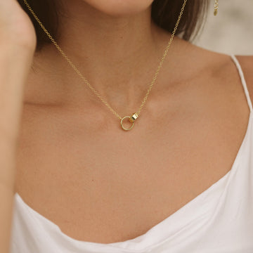 14K Gold Filled Circle Layered Necklace Gift for Women