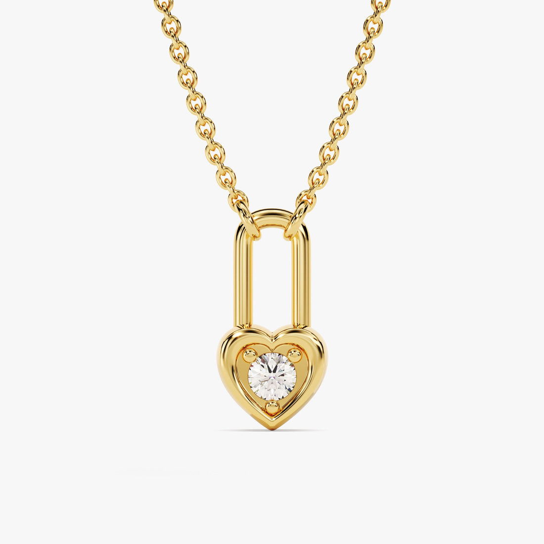 Heart Lock Tiny Padlock Pendant Necklace for Women