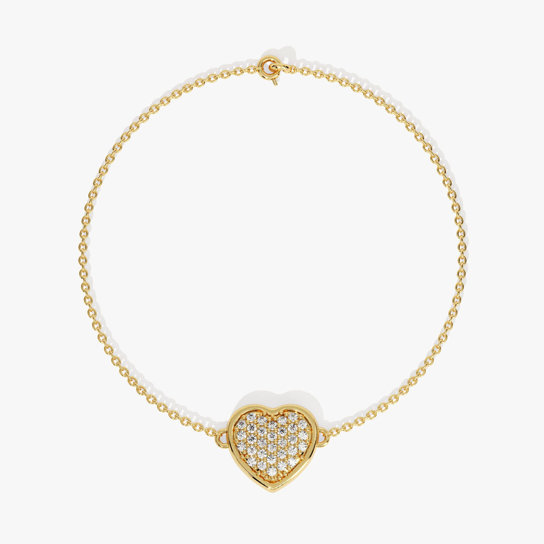 Round Cut Diamond Heart Bracelet For Her