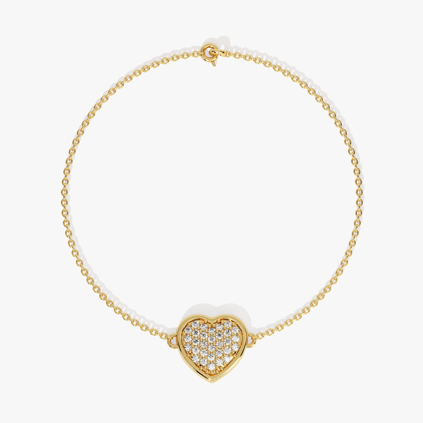 Round Cut Diamond Heart Bracelet For Her