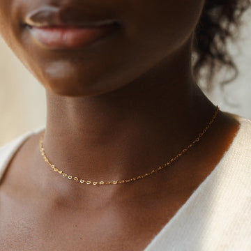 Dainty Heart Link Choker Necklace for Valentine's Day Jewelry