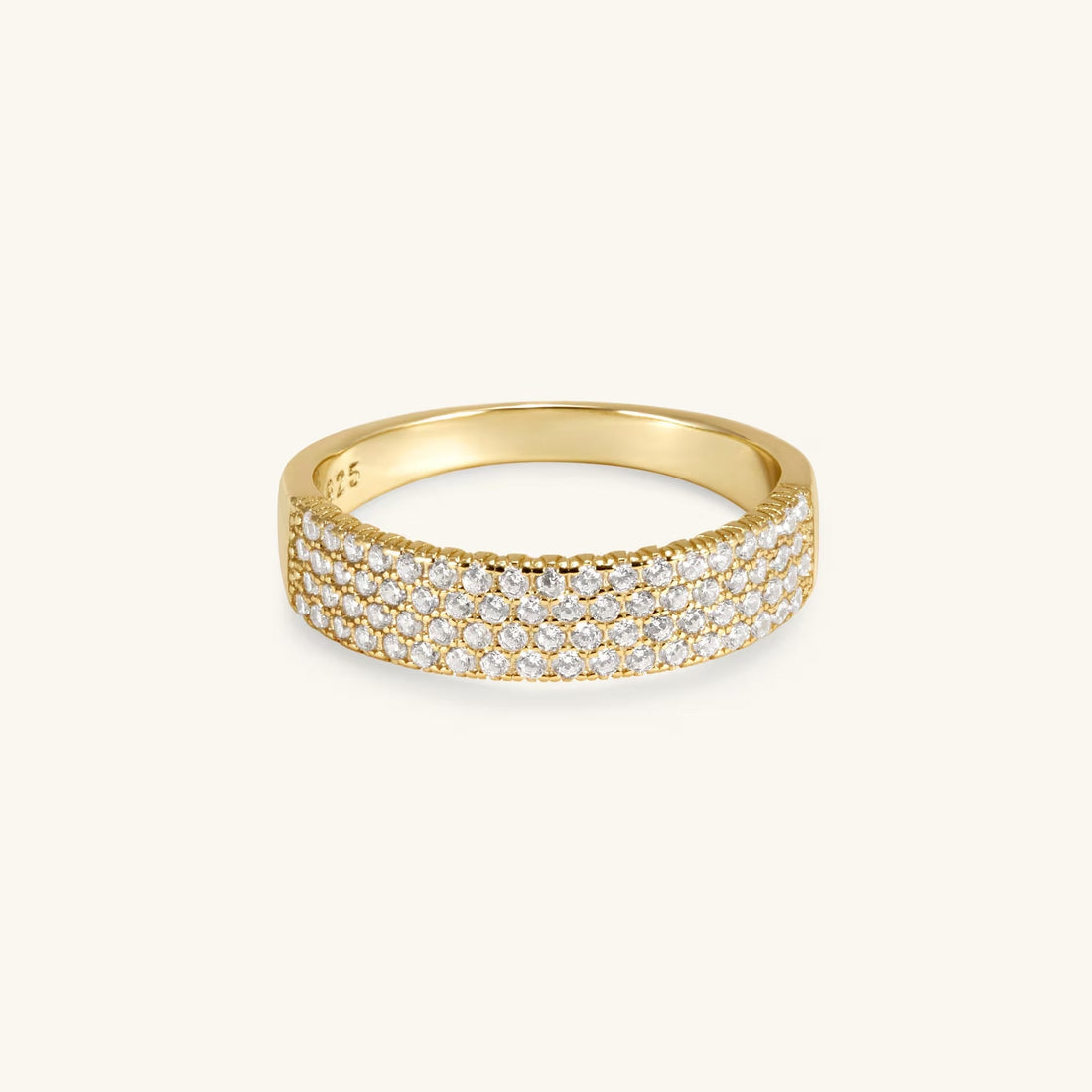 Round Diamond Pave Wedding Band Gift for Her