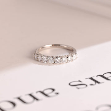 0.70CT Round Cut Half Eternity CVD EF/VVS Diamond Wedding Band For Women