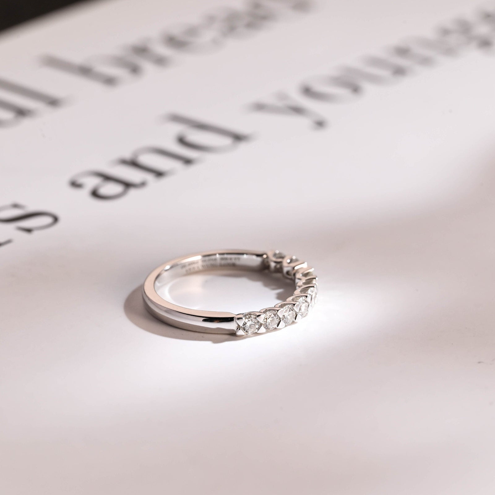 0.25CT Round Cut Half Eternity CVD EF/VVS Diamond Wedding Band For Women