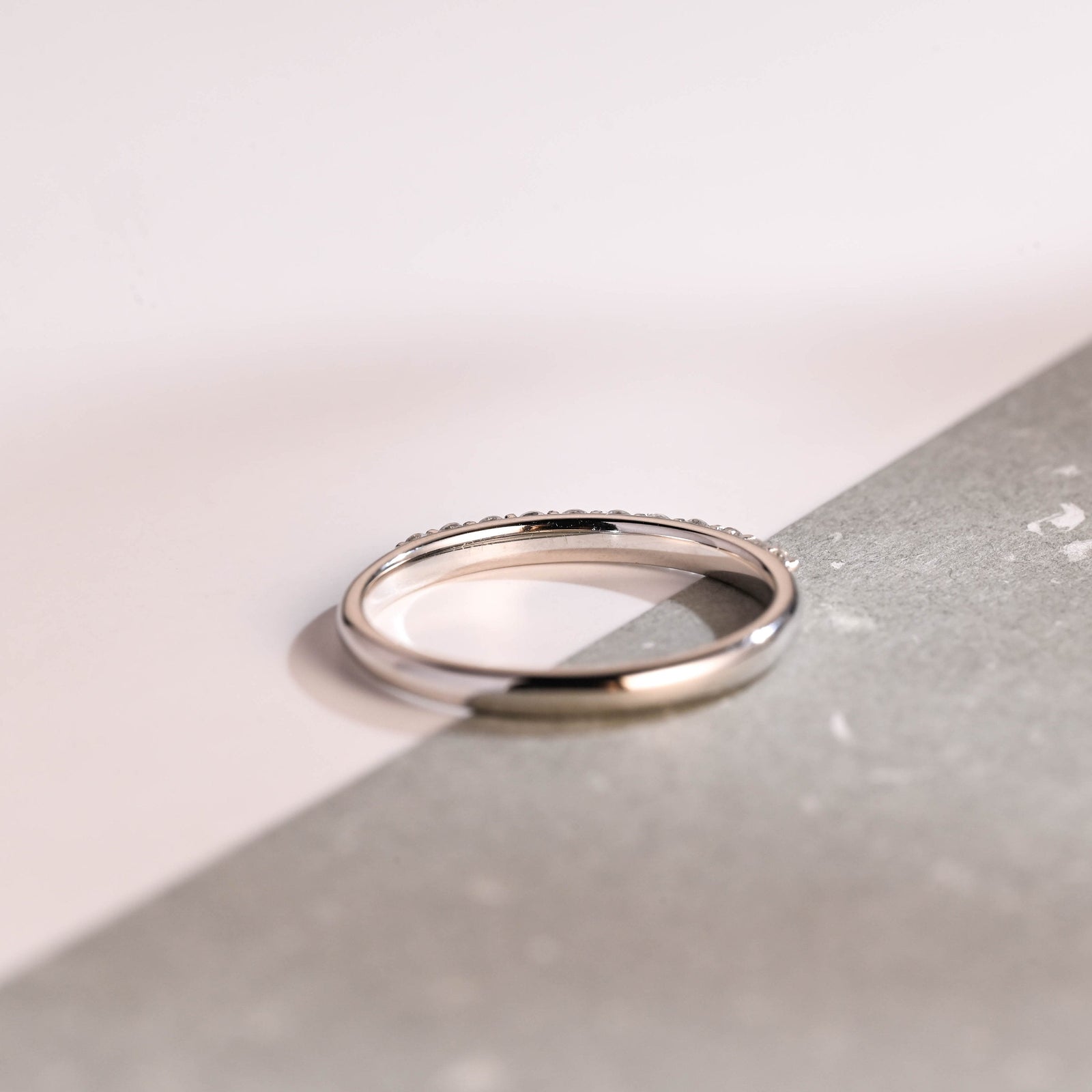 0.14CT Round Cut Half Eternity CVD EF/VVS Diamond Wedding Band