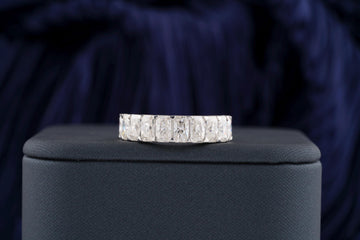 1.50CT Radiant Cut Half Eternity CVD EF/VVS Diamond Wedding Band For Her