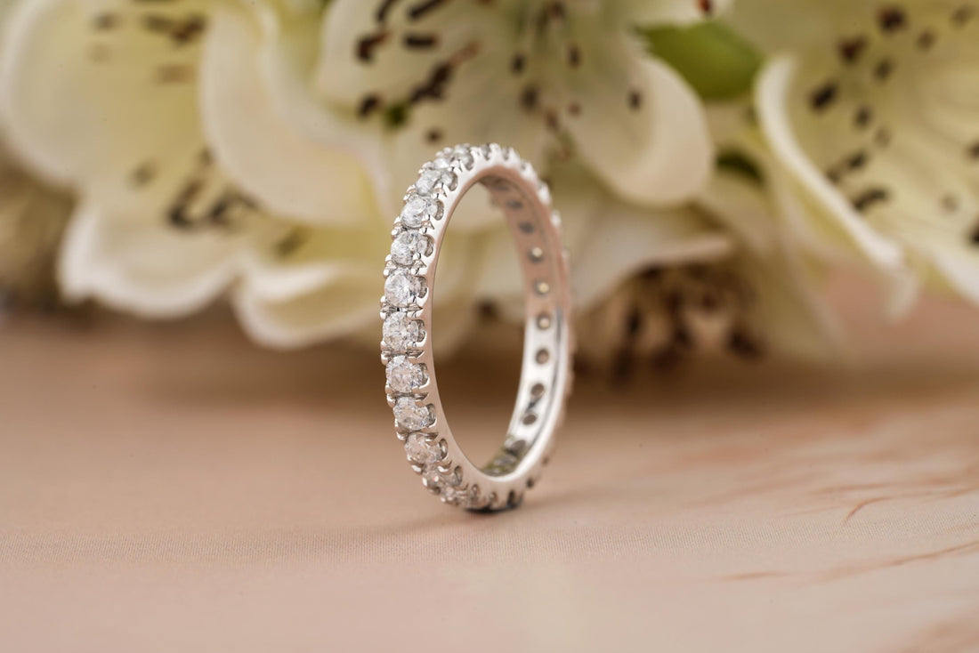 1.0CT Round Cut Eternity CVD EF/VVS Diamond Wedding Band