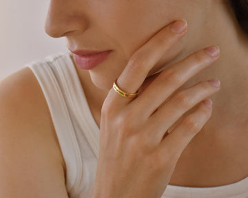 Custom Engraved Gold Ring with Personalized Name for Her