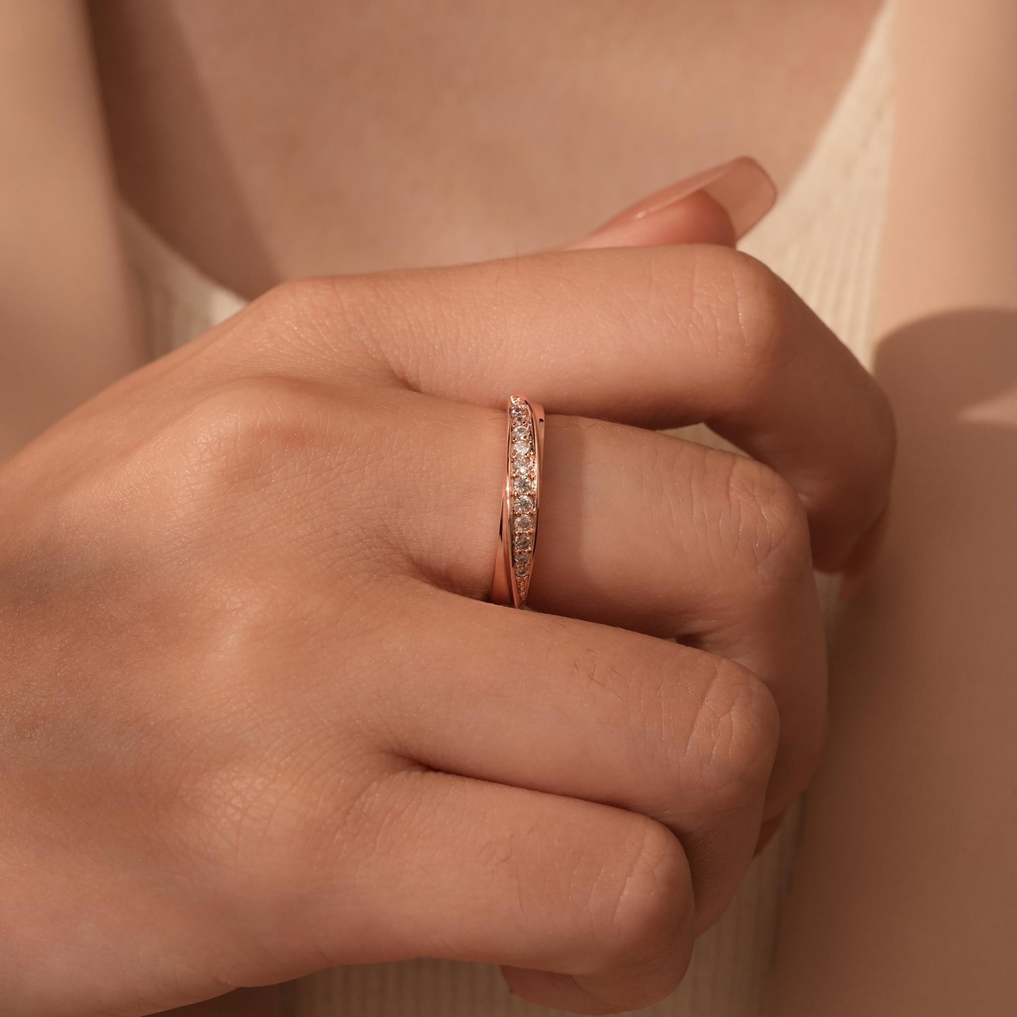 0.25 TCW Round Minimalist Moissanite Wedding Band