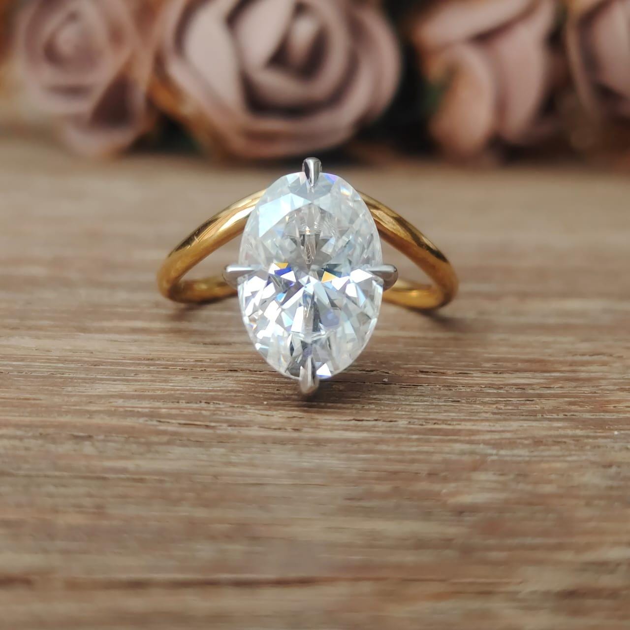 3.75CT Oval Cut Diamond Scarlett Johansson Inspired Engagement Ring
