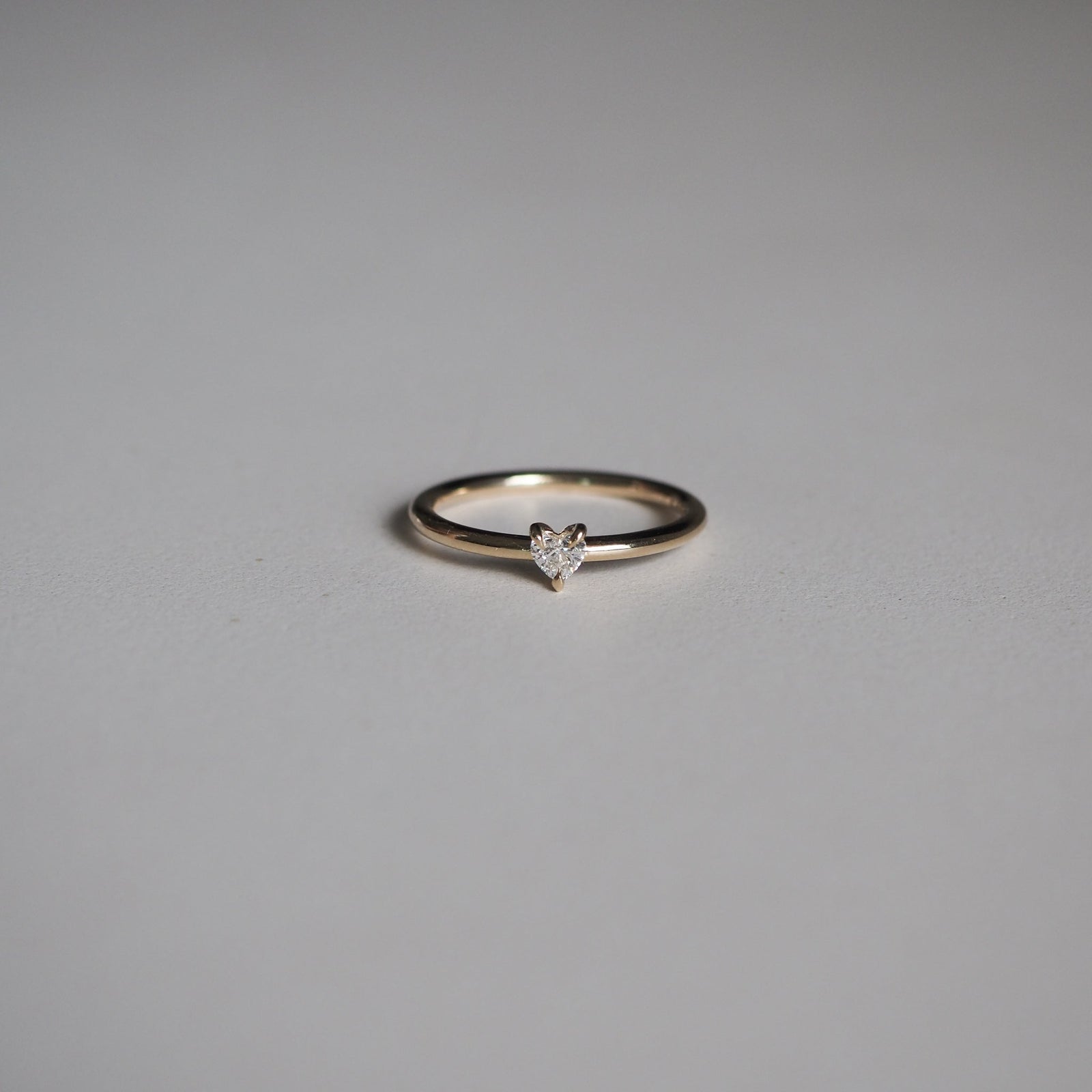 0.15 CT Heart Shape Solitaire Style Engagement Ring