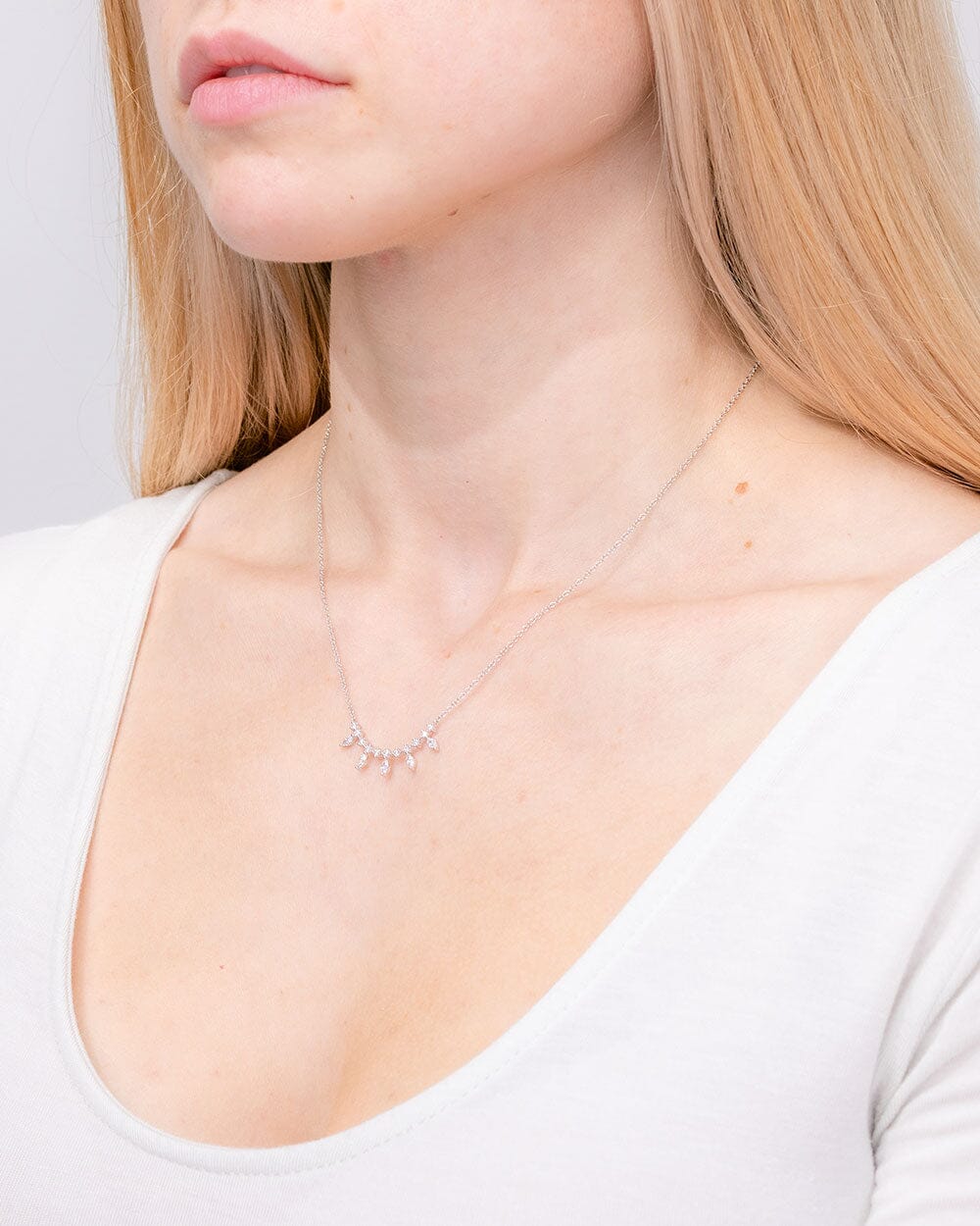 Marquise Diamond Bar Necklace