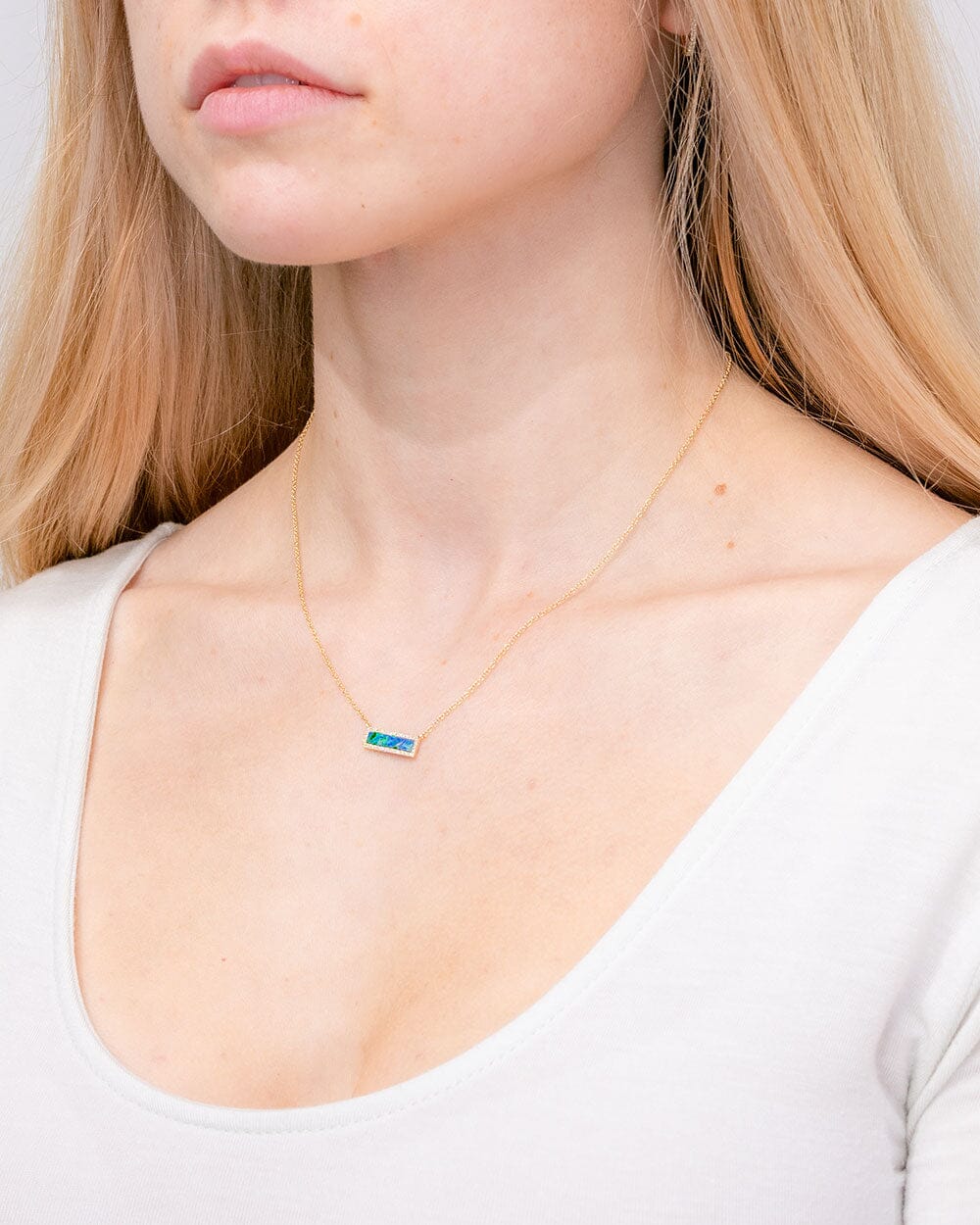 Opal Bar Necklace