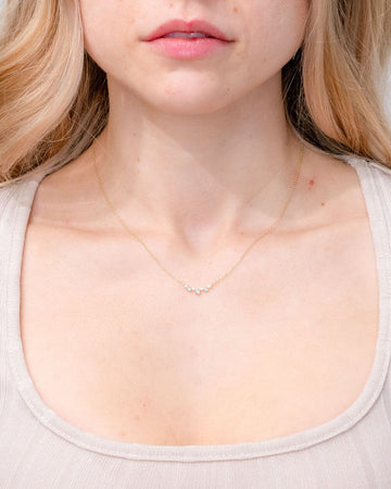 Opal & Diamond Curve Necklace