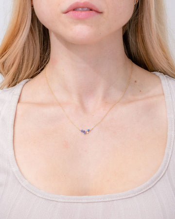 Organic Sapphire and Diamond Necklace