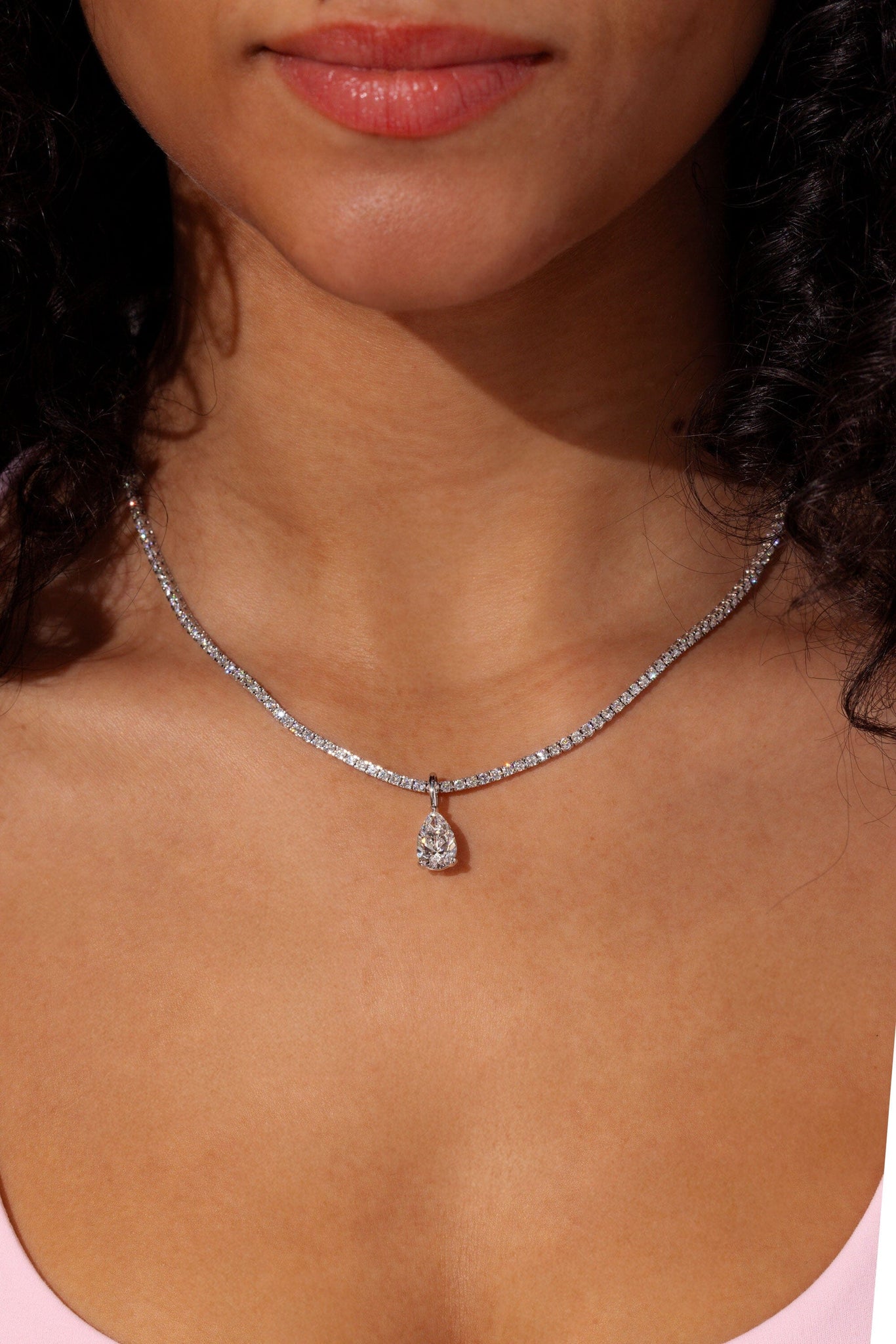 Pear Lab Diamond Tennis Necklace