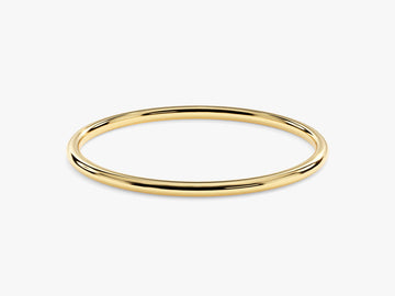 1.0mm Solid Gold Thin Wedding Band Minimalist Wedding Ring